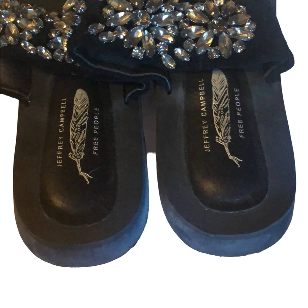 Jeffrey Campbell Free People Crystal Embellished Slides Sandals Sz 8.5 - Picture 10 of 10